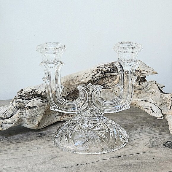 3/$35 πΌβοΈ Vintage Crystal Dual Candle Holder β EUC β 20 cm x 15 cm - Picture 1 of 5